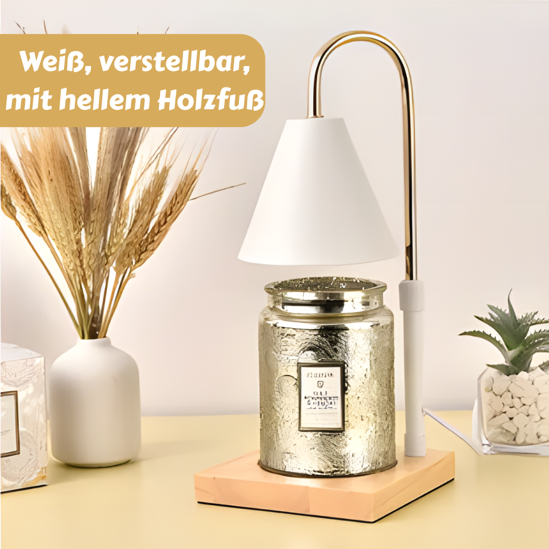 Weiß / Helle Holzoptik / höhenverstellbarer Ständer
